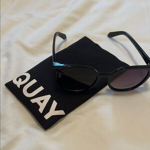 Quay Australia Black Sleek Sunglasses with UV Protection